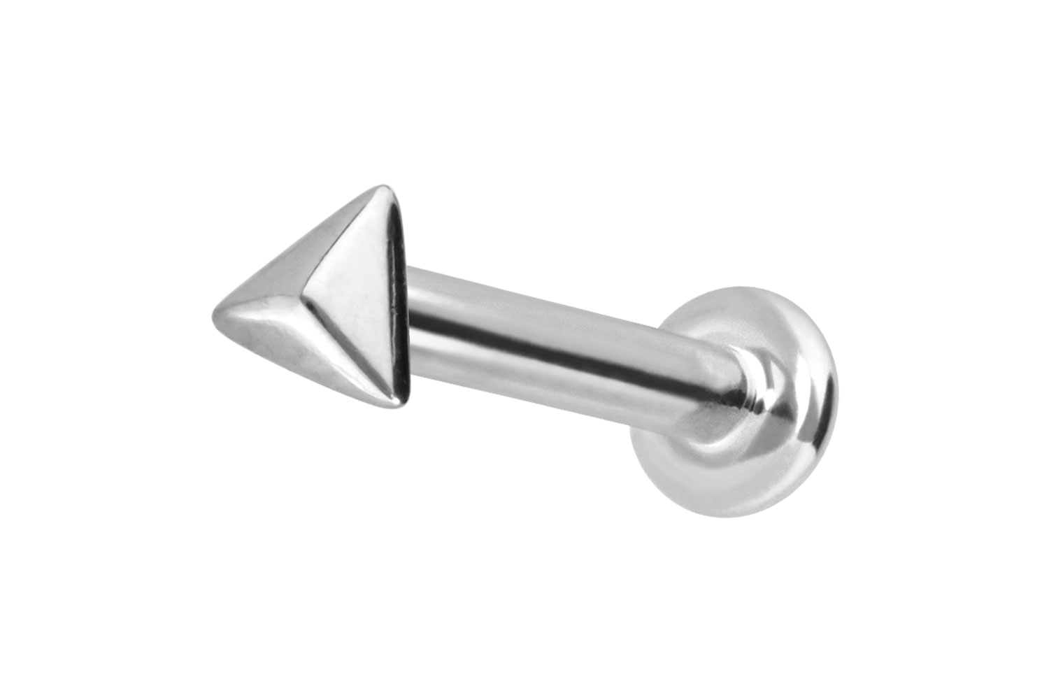 14 Karat Gold Labret Piercing mit Innengewinde PYRAMIDE